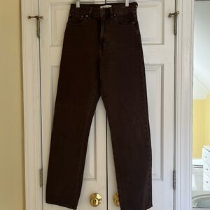 MADEWELL dark brown, wide leg jean